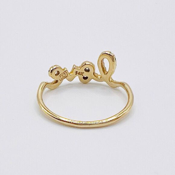 Sydney Evan Diamond 14k Yellow Gold Love Ring Size 4.5 Signed - Picture 7 of 12